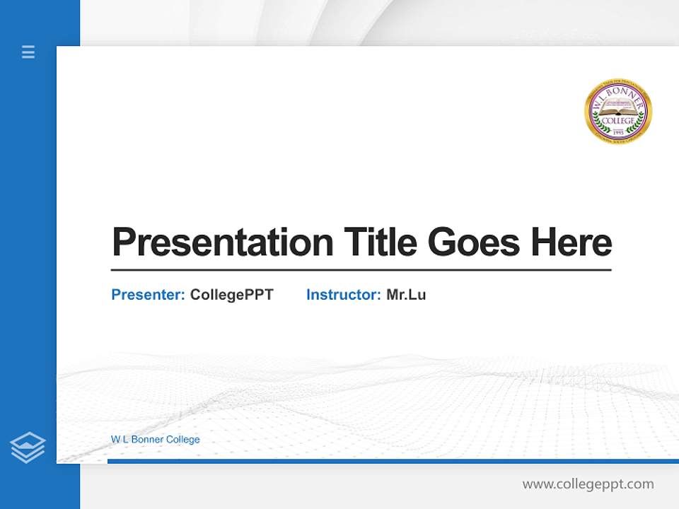 W L Bonner College Thesis Proposal/Graduation Defense PPT Template4:3 ratio PPT effect preview image5