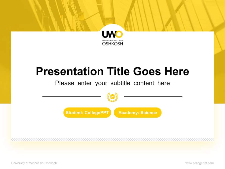 University of Wisconsin-Oshkosh National Scholarship Defense PPT Template4:3 ratio PPT effect preview image4