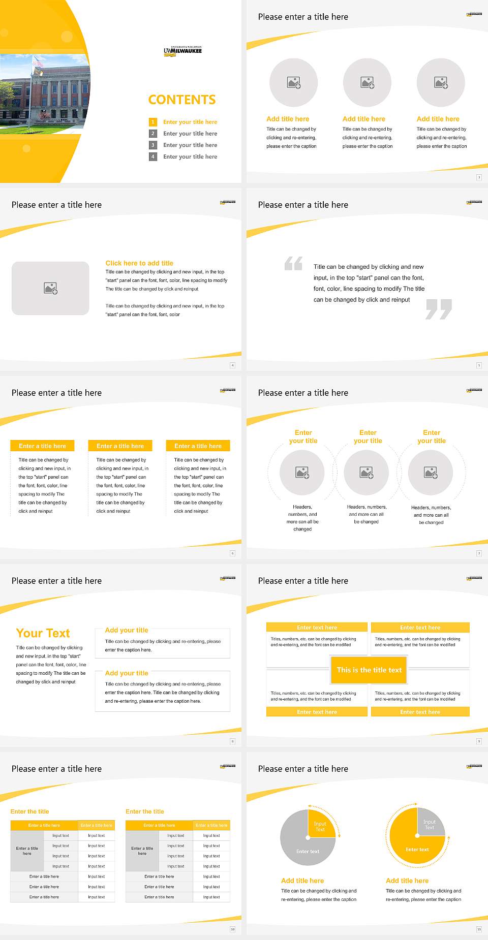 University of Wisconsin-Milwaukee Flex Course/Courseware Creation PPT Template4:3 ratio PPT effect preview image2