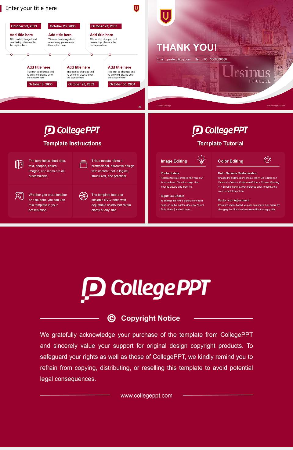 Ursinus College Lecture Sharing and Networking Event PPT Template4:3 ratio PPT effect preview image4
