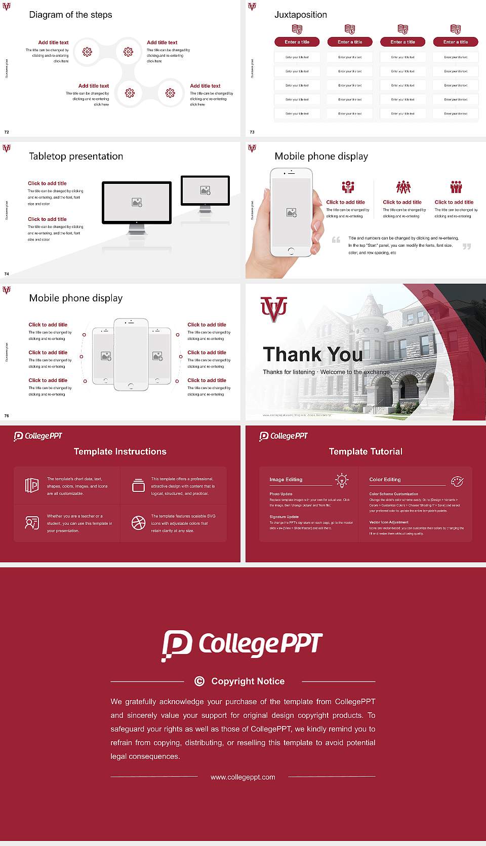 Virginia Union University Competition/Entrepreneurship Contest PPT Template16:9 ratio PPT effect preview image9