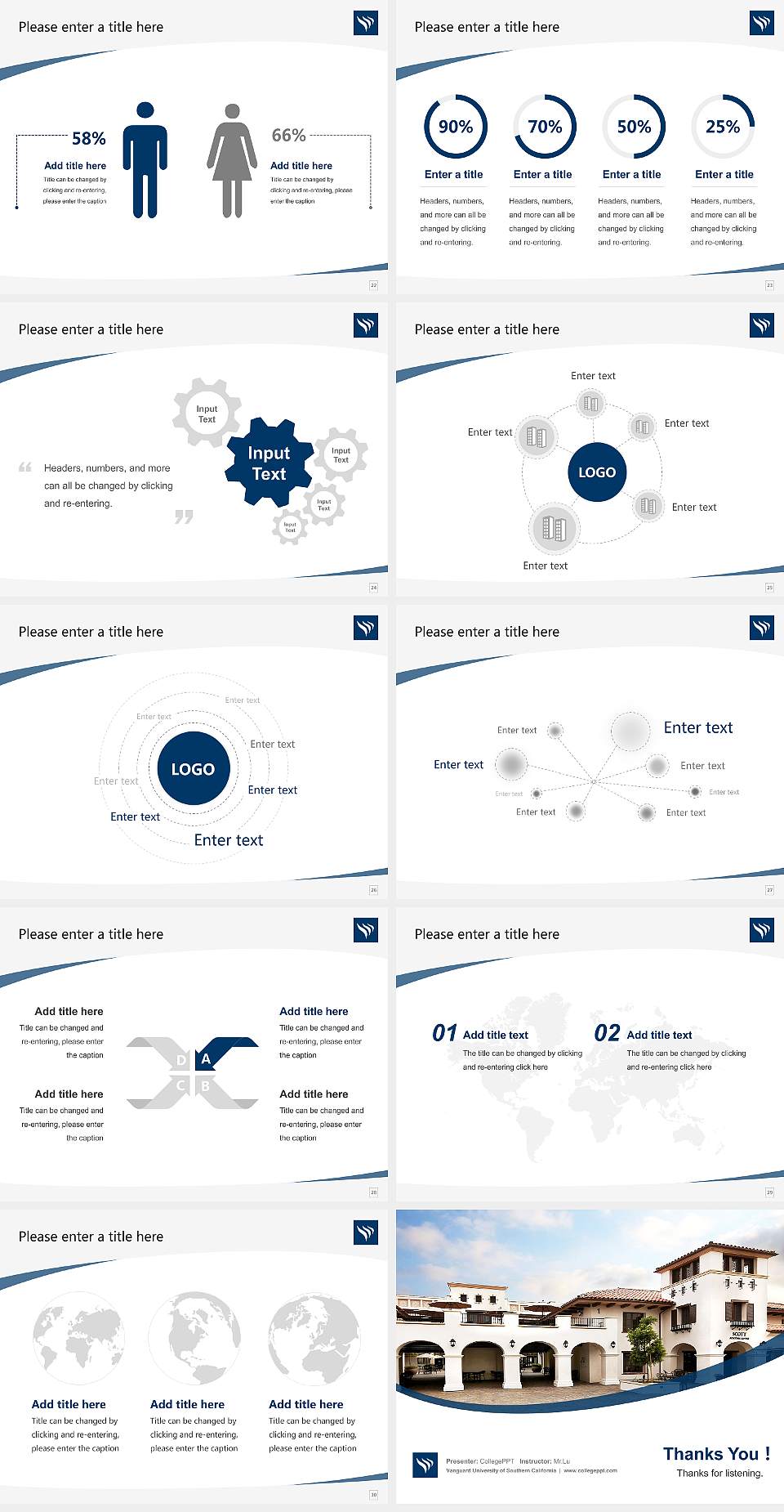 Vanguard University of Southern California Course/Courseware Creation PPT Template4:3 ratio PPT effect preview image4