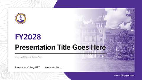University of Wisconsin-Stevens Point Academic Presentation/Research Findings Report PPT Template