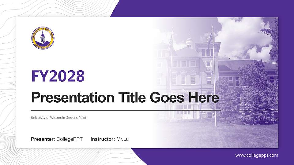 University of Wisconsin-Stevens Point Academic Presentation/Research Findings Report PPT Template16:9 ratio PPT effect preview image