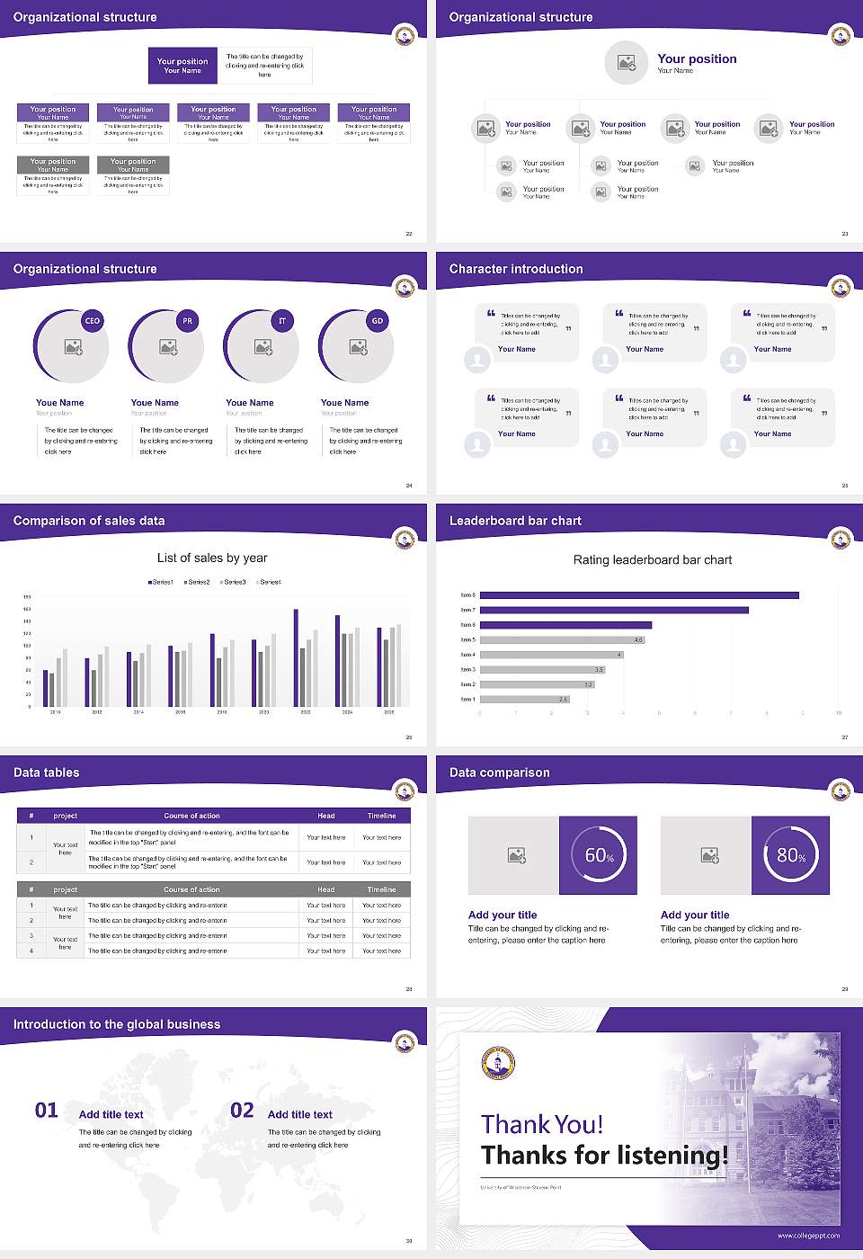 University of Wisconsin-Stevens Point Academic Presentation/Research Findings Report PPT Template16:9 ratio PPT effect preview image4