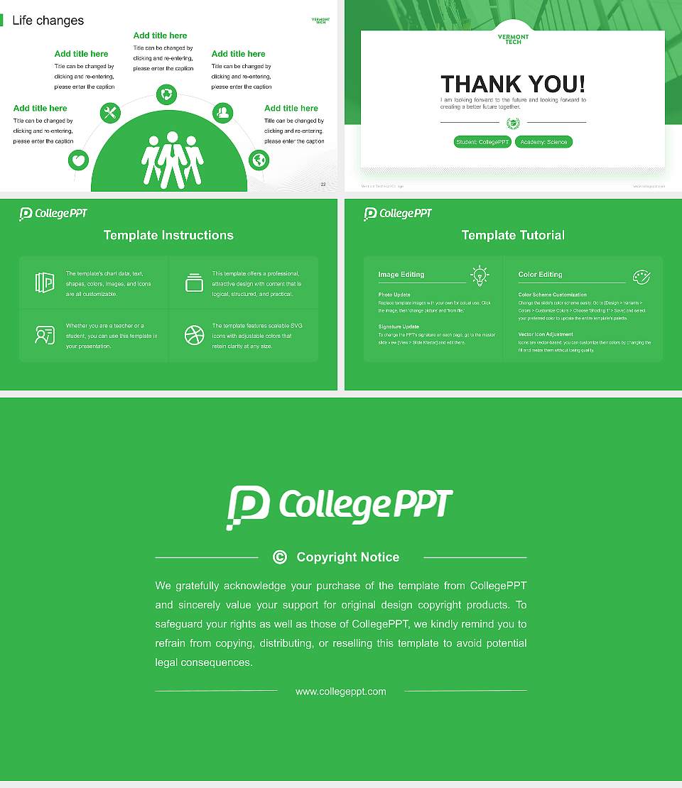 Vermont Technical College National Scholarship Defense PPT Template16:9 ratio PPT effect preview image4