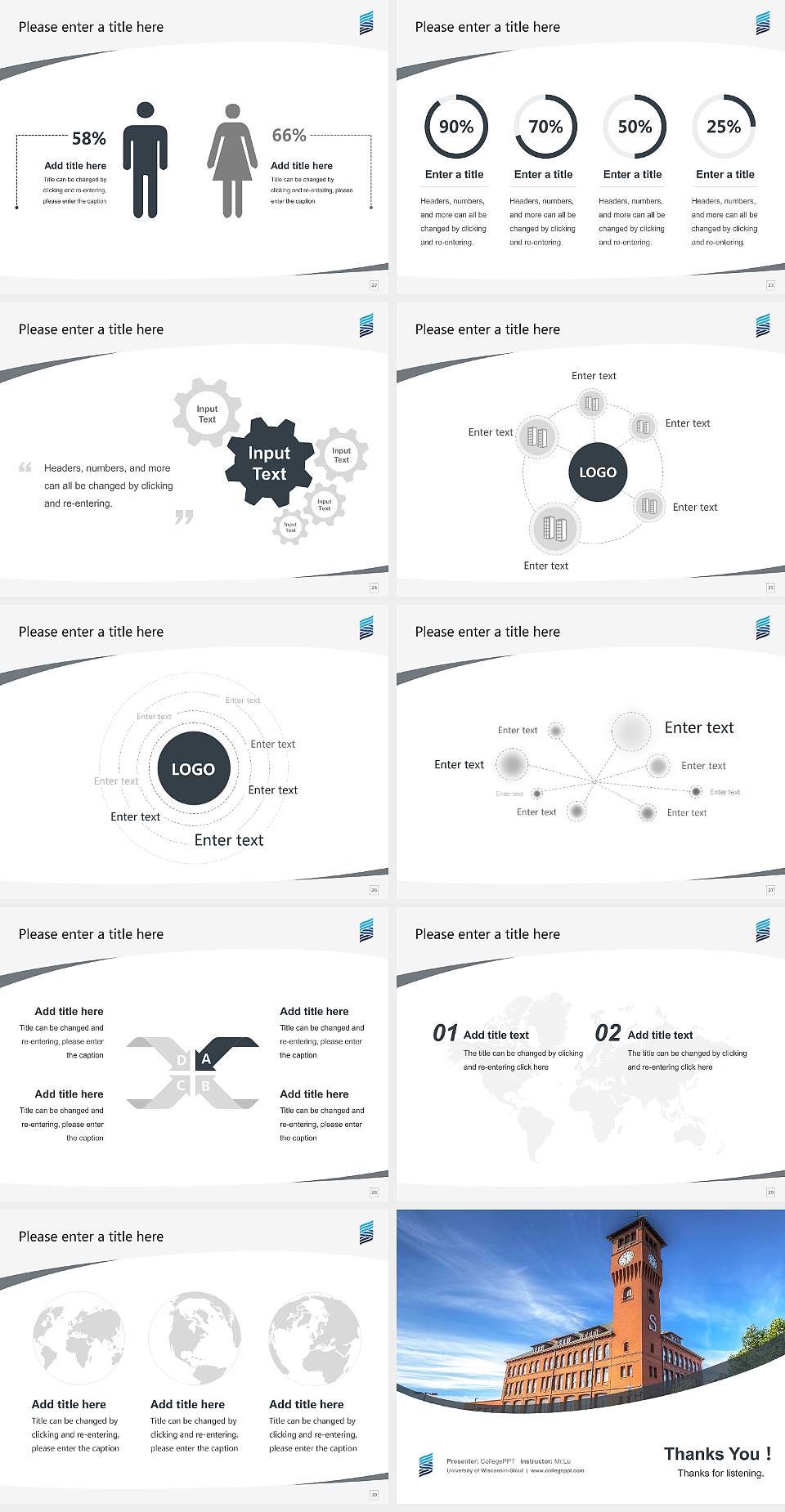 University of Wisconsin-Stout Course/Courseware Creation PPT Template4:3 ratio PPT effect preview image4