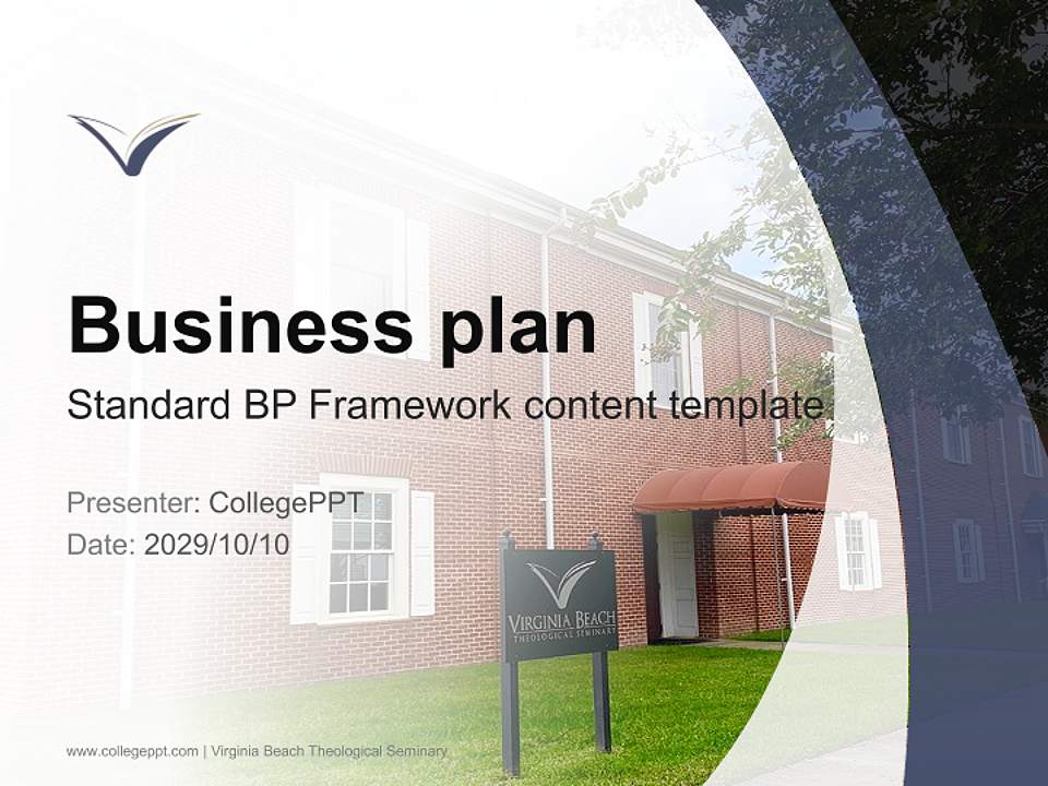 Virginia Beach Theological Seminary Competition/Entrepreneurship Contest PPT Template4:3 ratio PPT effect preview image9