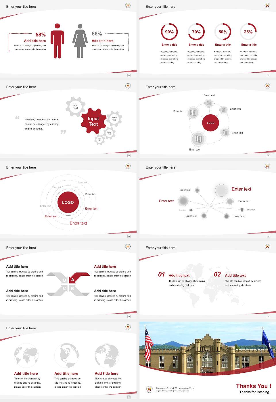 Virginia Military Institute Course/Courseware Creation PPT Template16:9 ratio PPT effect preview image4