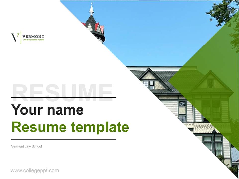 Vermont Law School Resume PPT Template4:3 ratio PPT effect preview image5
