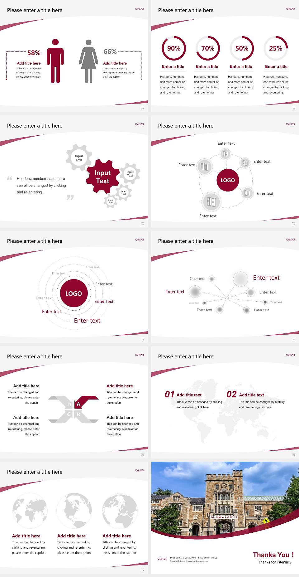 Vassar College Course/Courseware Creation PPT Template4:3 ratio PPT effect preview image4