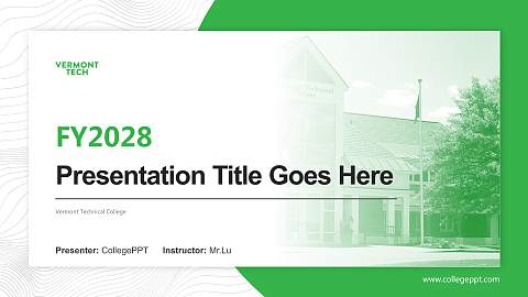 Vermont Technical College Academic Presentation/Research Findings Report PPT Template