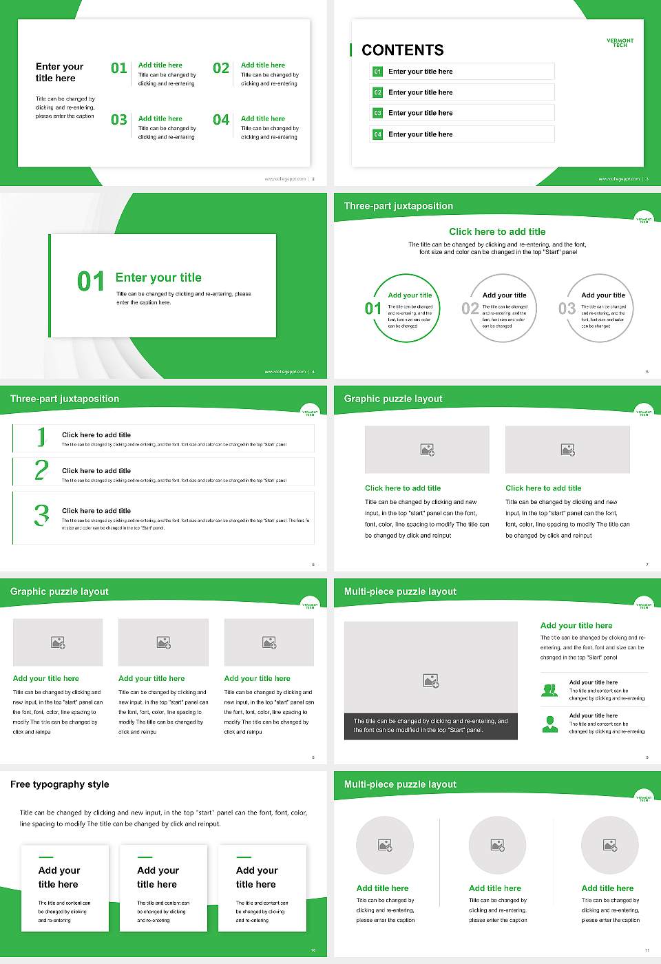 Vermont Technical College Academic Presentation/Research Findings Report PPT Template16:9 ratio PPT effect preview image2