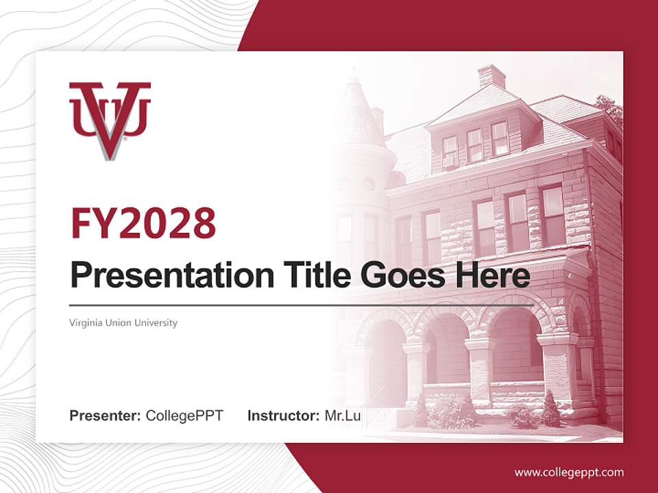 Virginia Union University Academic Presentation/Research Findings Report PPT Template4:3 ratio PPT effect preview image5