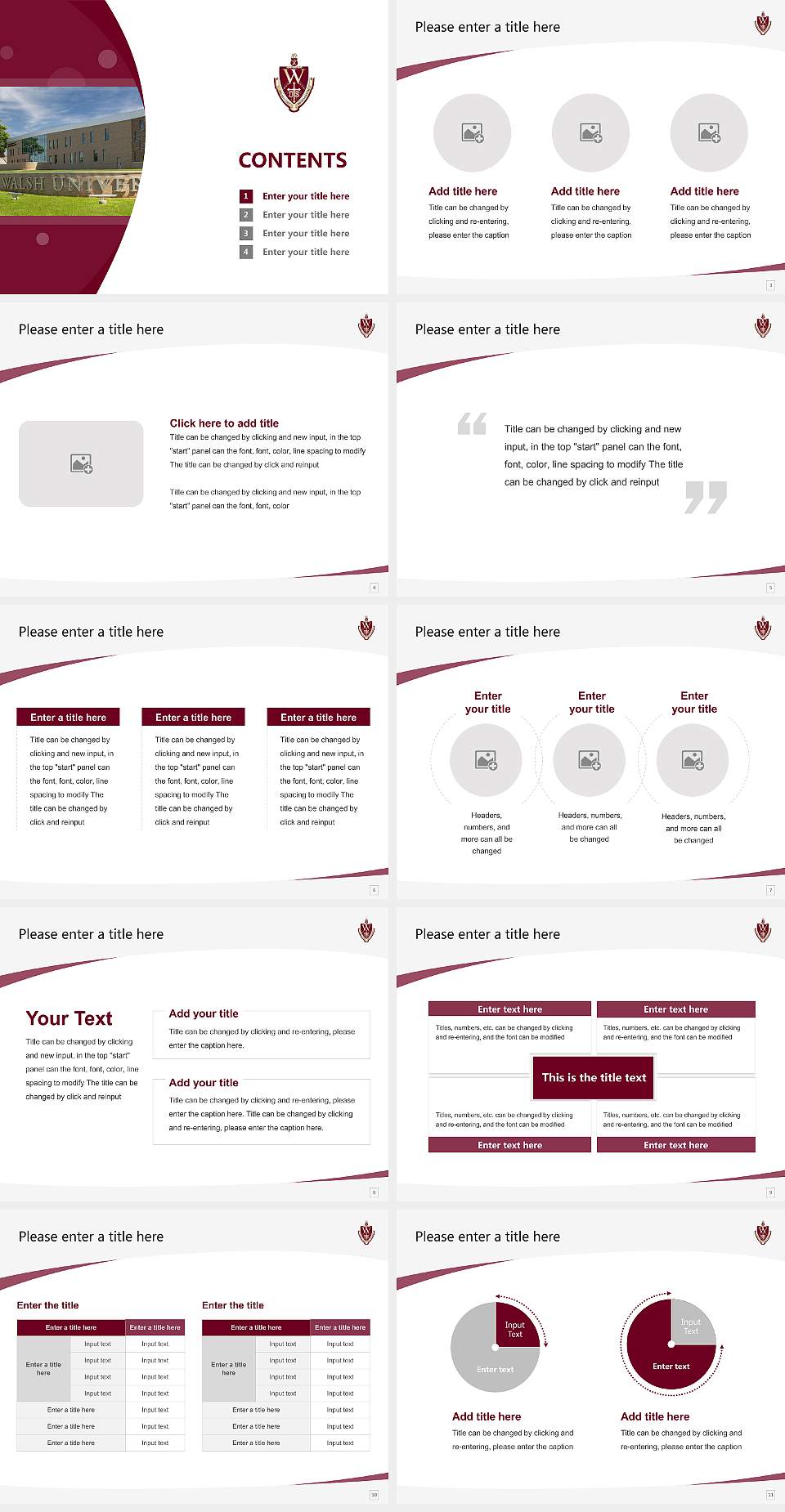 Walsh University Course/Courseware Creation PPT Template4:3 ratio PPT effect preview image2