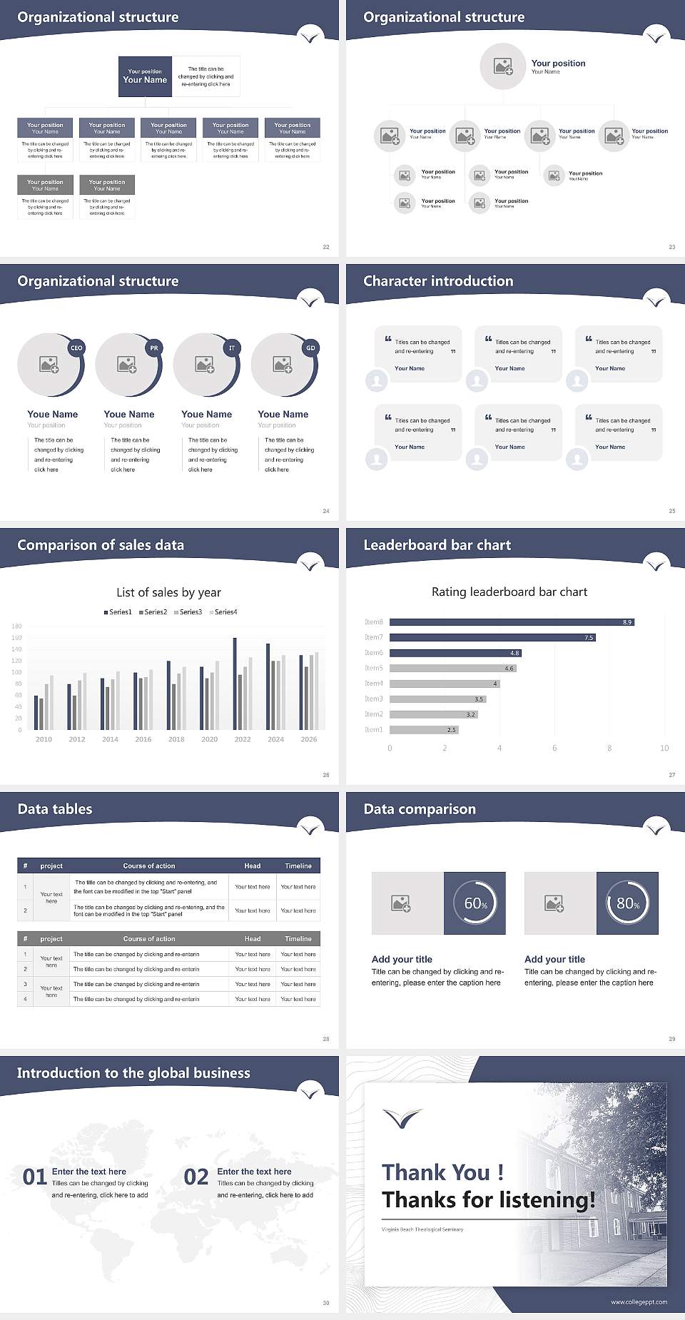 Virginia Beach Theological Seminary Academic Presentation/Research Findings Report PPT Template4:3 ratio PPT effect preview image4