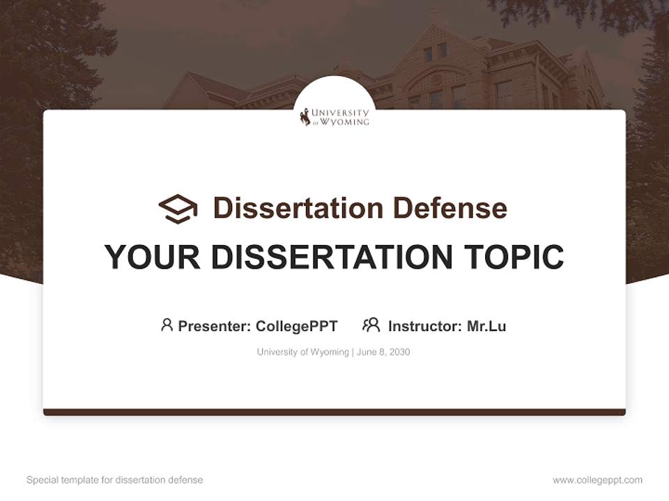 University of Wyoming Graduation Thesis Defense PPT Template4:3 ratio PPT effect preview image7