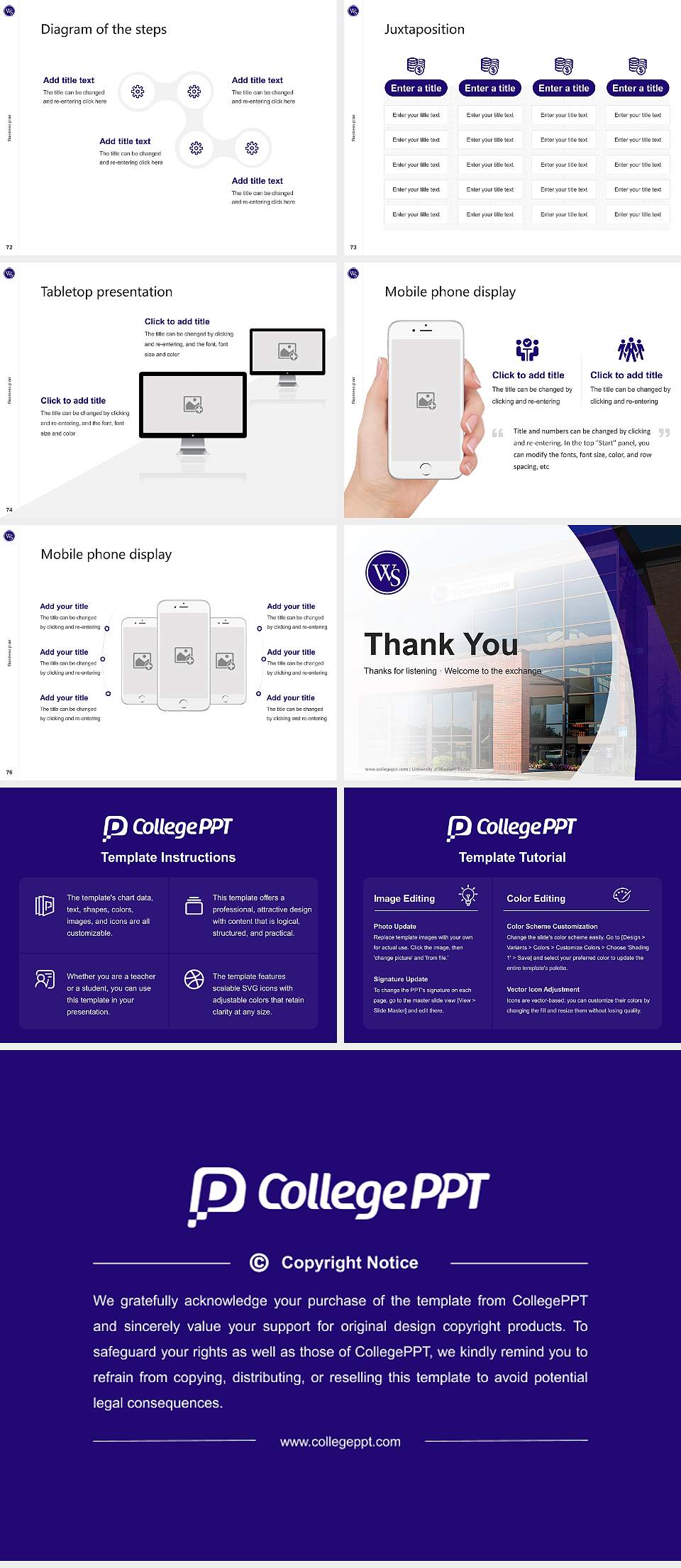 University of Western States Competition/Entrepreneurship Contest PPT Template4:3 ratio PPT effect preview image9