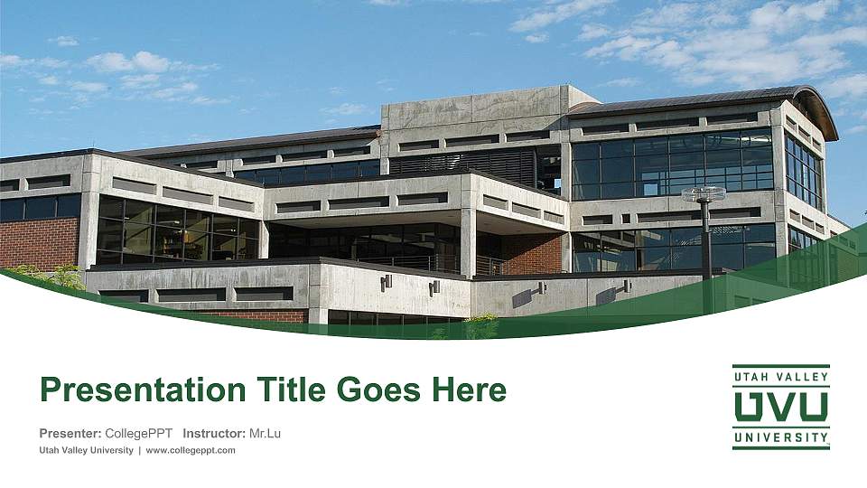 Utah Valley University Course/Courseware Creation PPT Template16:9 ratio PPT effect preview image