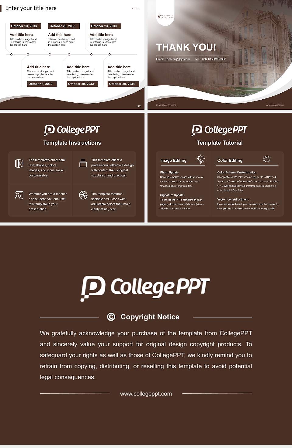 University of Wyoming Lecture Sharing and Networking Event PPT Template4:3 ratio PPT effect preview image4