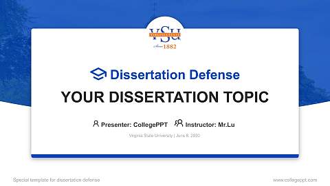 Virginia State University Graduation Thesis Defense PPT Template