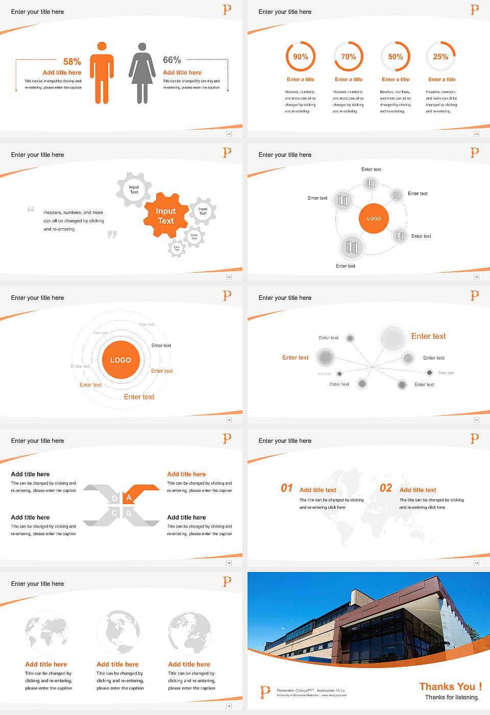 University of Wisconsin-Platteville Course/Courseware Creation PPT Template16:9 ratio PPT effect preview image4