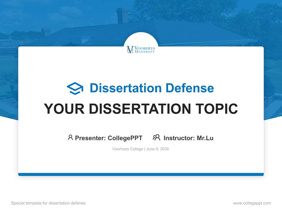 Voorhees College Graduation Thesis Defense PPT Template4:3 ratio PPT effect preview image7