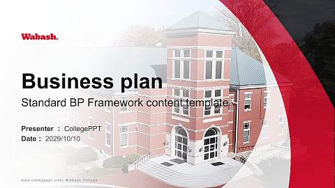 Wabash College Competition/Entrepreneurship Contest PPT Template