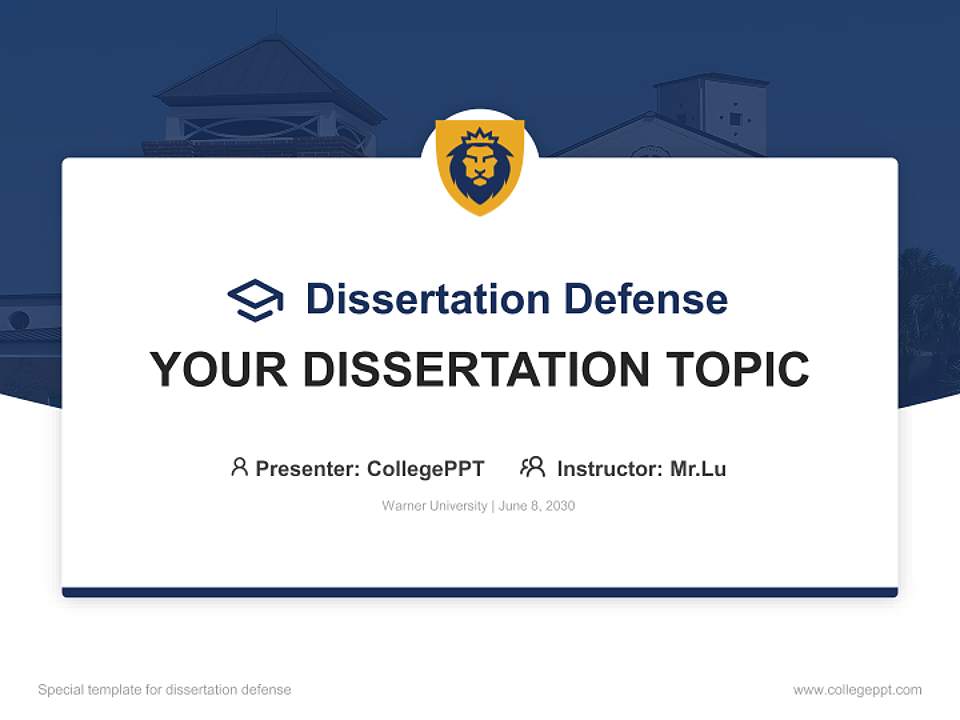 Warner University Graduation Thesis Defense PPT Template4:3 ratio PPT effect preview image7