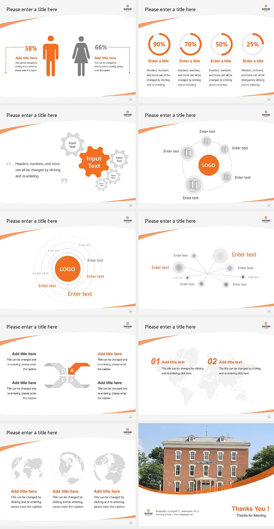 Wartburg College Course/Courseware Creation PPT Template4:3 ratio PPT effect preview image4