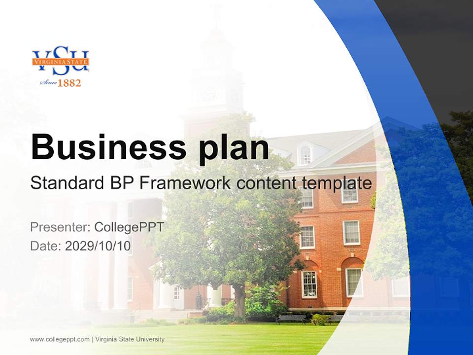 Virginia State University Competition/Entrepreneurship Contest PPT Template4:3 ratio PPT effect preview image9