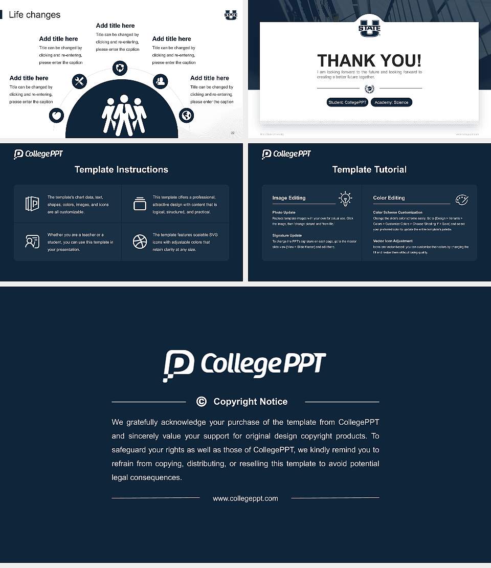 Utah State University National Scholarship Defense PPT Template16:9 ratio PPT effect preview image4