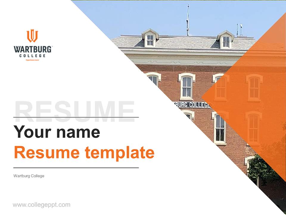 Wartburg College Resume PPT Template4:3 ratio PPT effect preview image5
