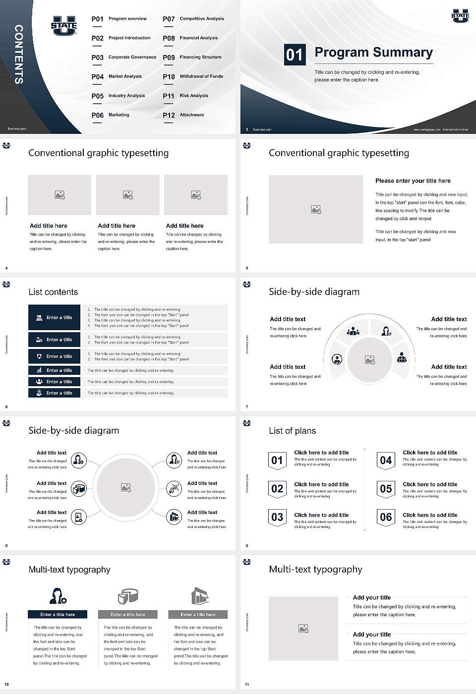 Utah State University Competition/Entrepreneurship Contest PPT Template16:9 ratio PPT effect preview image2