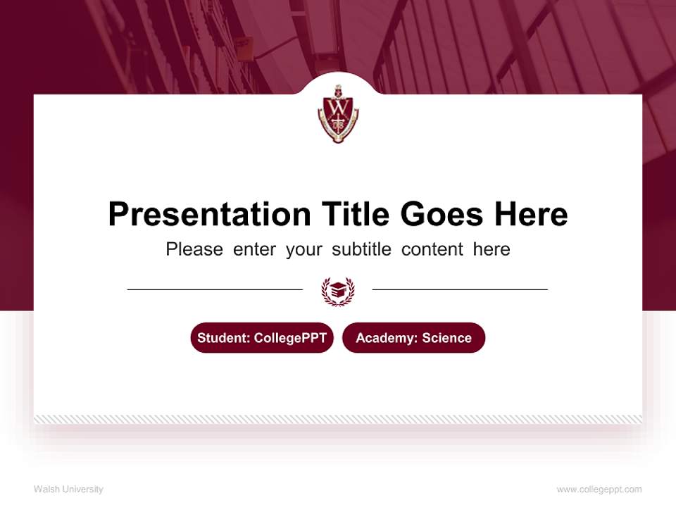 Walsh University National Scholarship Defense PPT Template4:3 ratio PPT effect preview image4