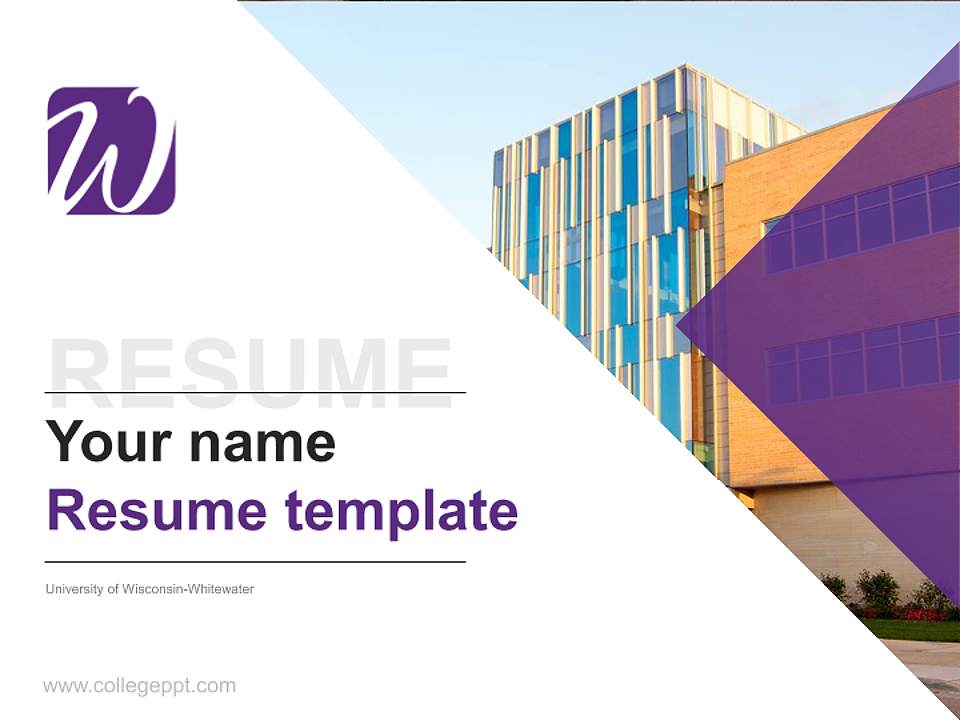 University of Wisconsin-Whitewater Resume PPT Template4:3 ratio PPT effect preview image5