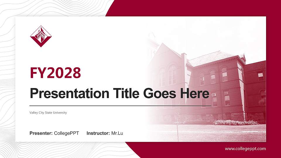 Valley City State University Academic Presentation/Research Findings Report PPT Template16:9 ratio PPT effect preview image