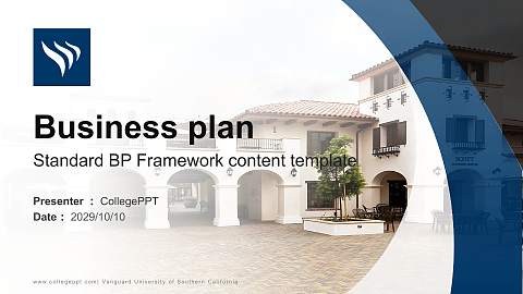 Vanguard University of Southern California Competition/Entrepreneurship Contest PPT Template