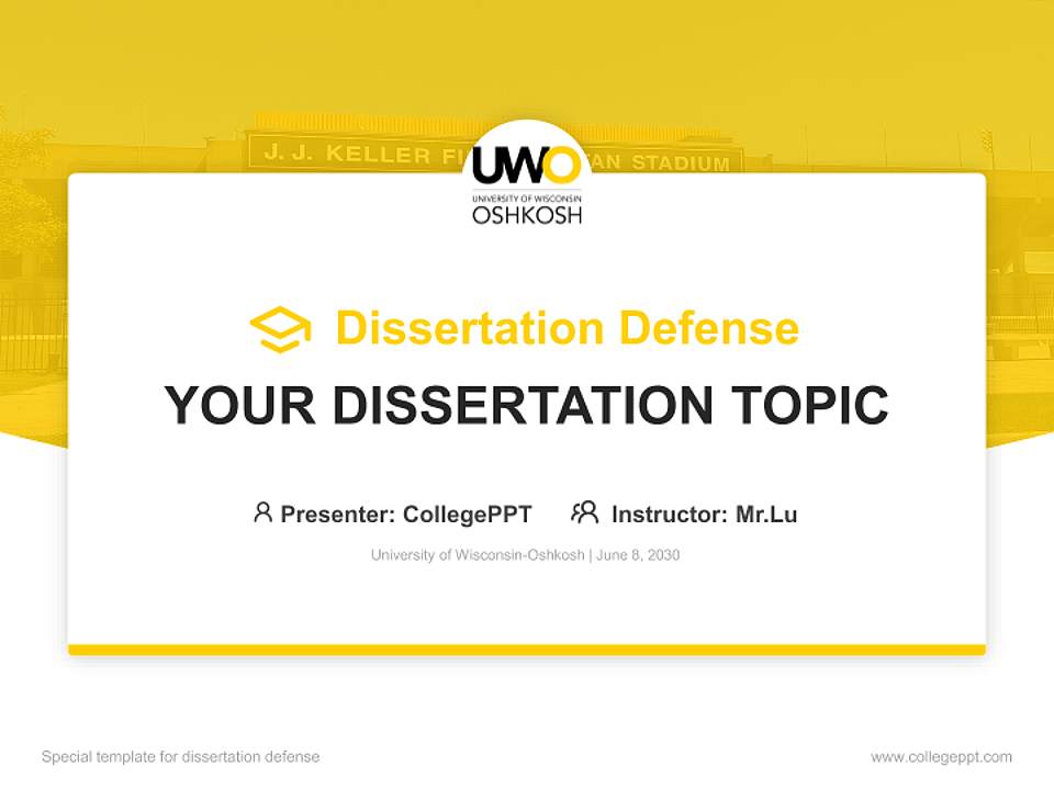 University of Wisconsin-Oshkosh Graduation Thesis Defense PPT Template4:3 ratio PPT effect preview image7