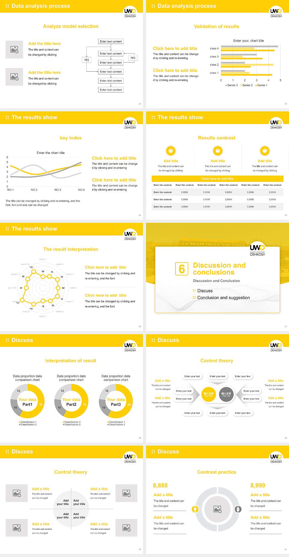 University of Wisconsin-Oshkosh Graduation Thesis Defense PPT Template4:3 ratio PPT effect preview image5