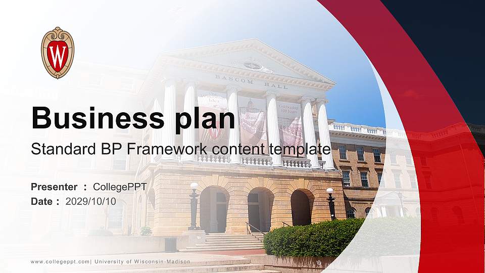 University of Wisconsin-Madison Competition/Entrepreneurship Contest PPT Template16:9 ratio PPT effect preview image