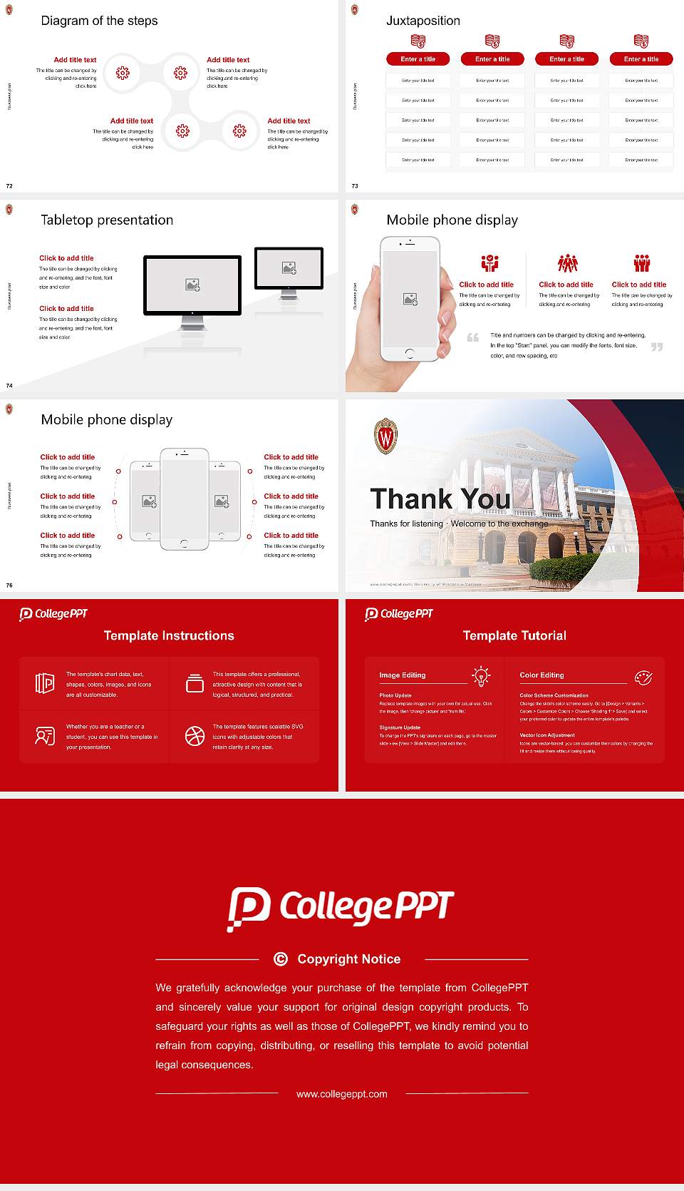 University of Wisconsin-Madison Competition/Entrepreneurship Contest PPT Template16:9 ratio PPT effect preview image9