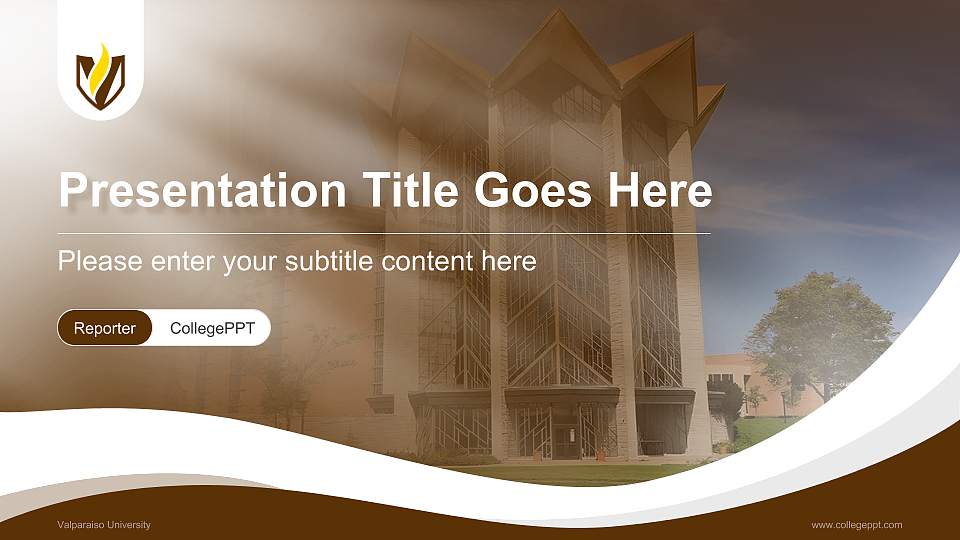 Valparaiso University Lecture Sharing and Networking Event PPT Template16:9 ratio PPT effect preview image