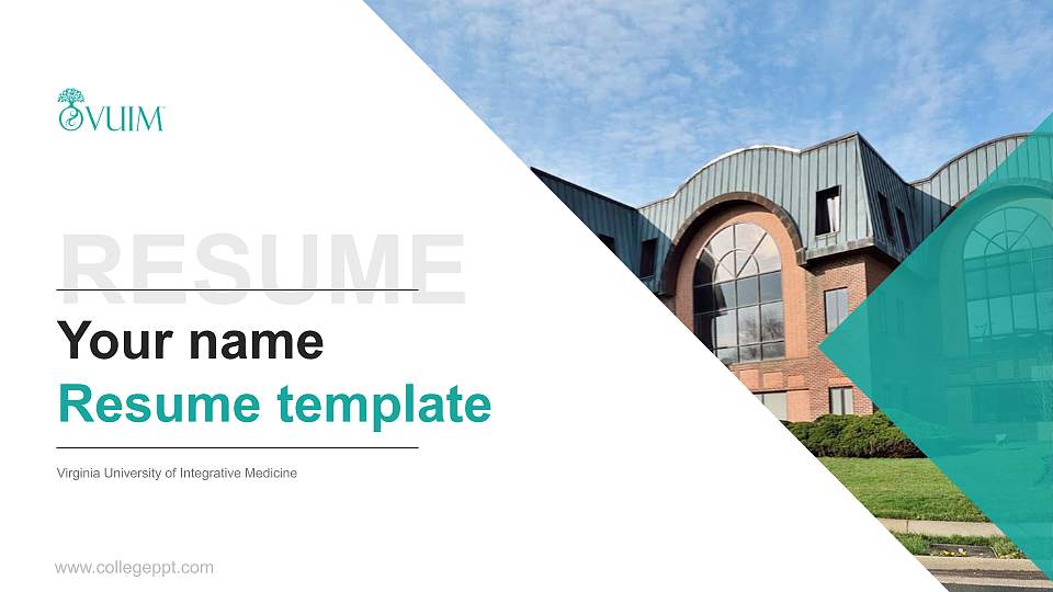 Virginia University of Integrative Medicine Resume PPT Template16:9 ratio PPT effect preview image