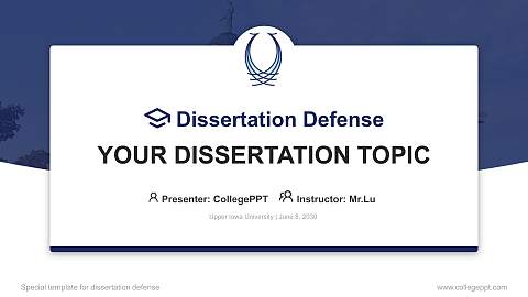 Upper Iowa University Graduation Thesis Defense PPT Template