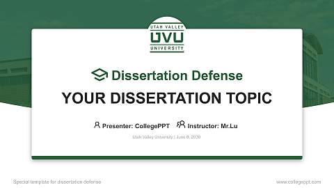 Utah Valley University Graduation Thesis Defense PPT Template