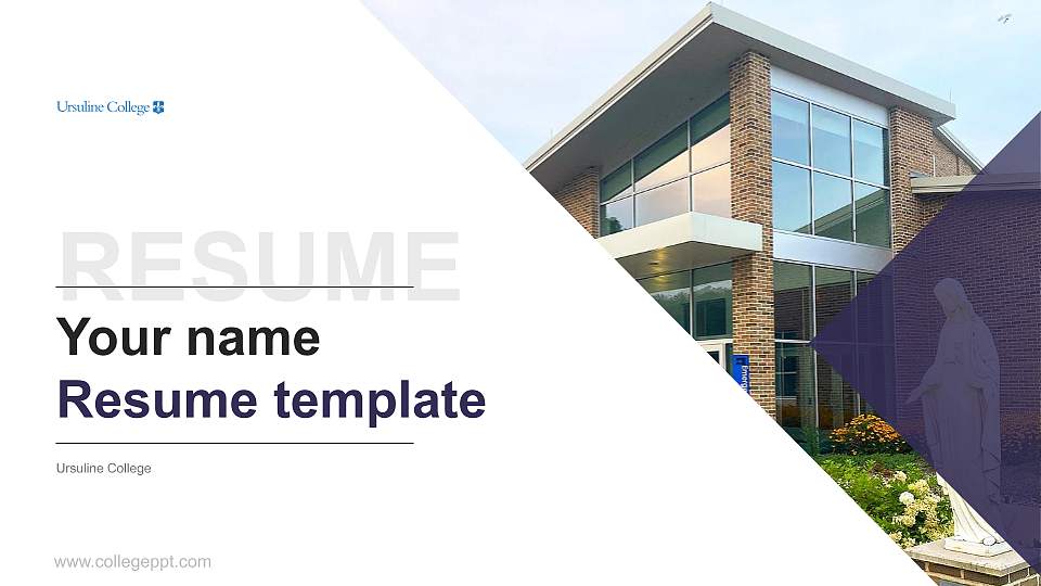 Ursuline College Resume PPT Template16:9 ratio PPT effect preview image