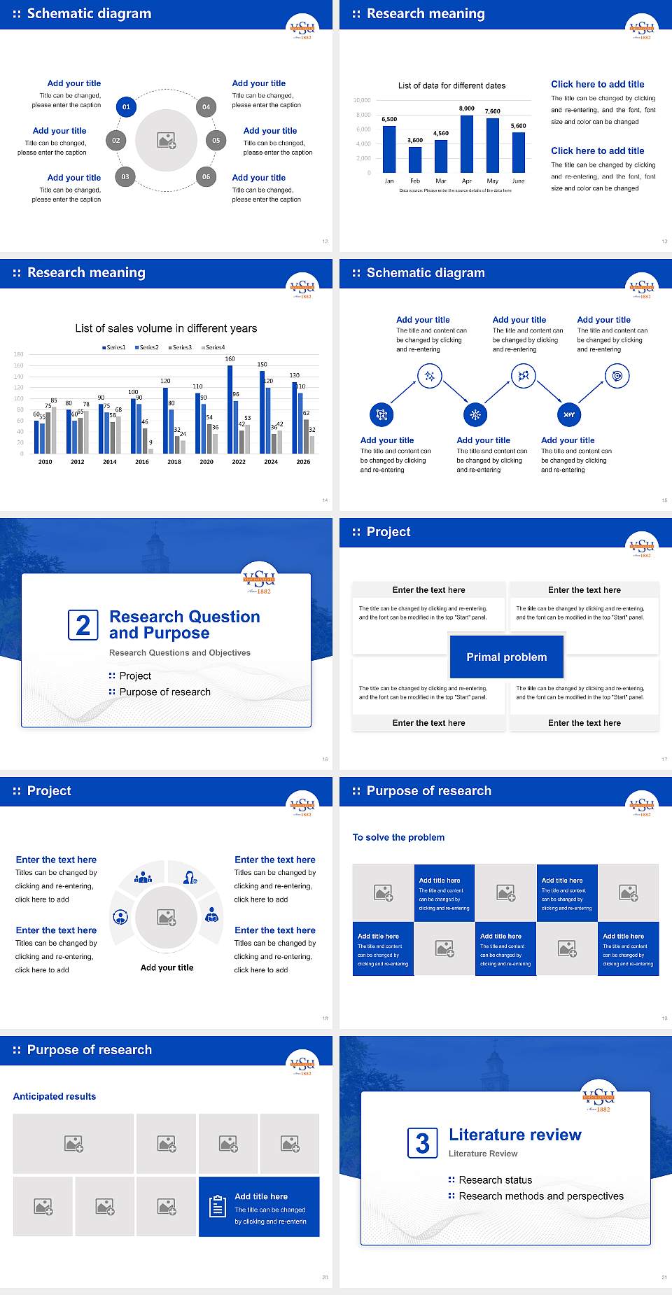 Virginia State University Graduation Thesis Defense PPT Template4:3 ratio PPT effect preview image3