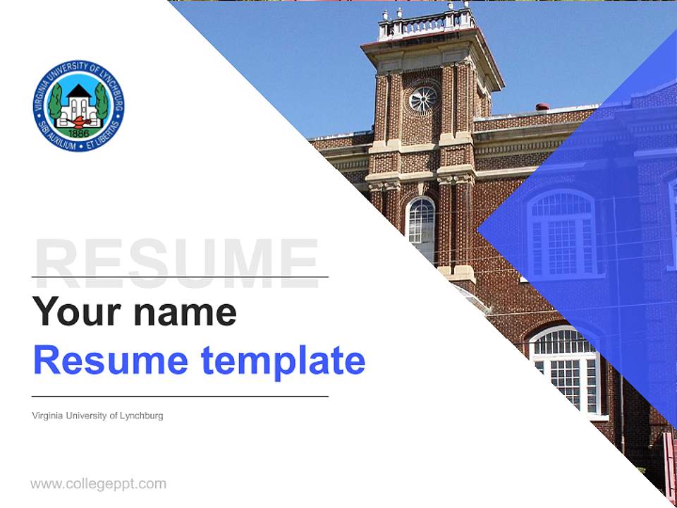 Virginia University of Lynchburg Resume PPT Template4:3 ratio PPT effect preview image5