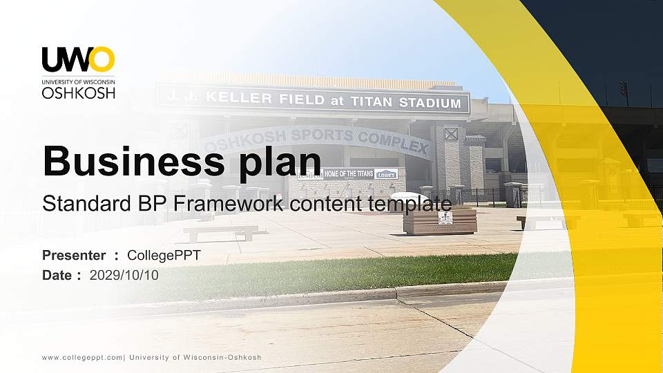 University of Wisconsin-Oshkosh Competition/Entrepreneurship Contest PPT Template16:9 ratio PPT effect preview image